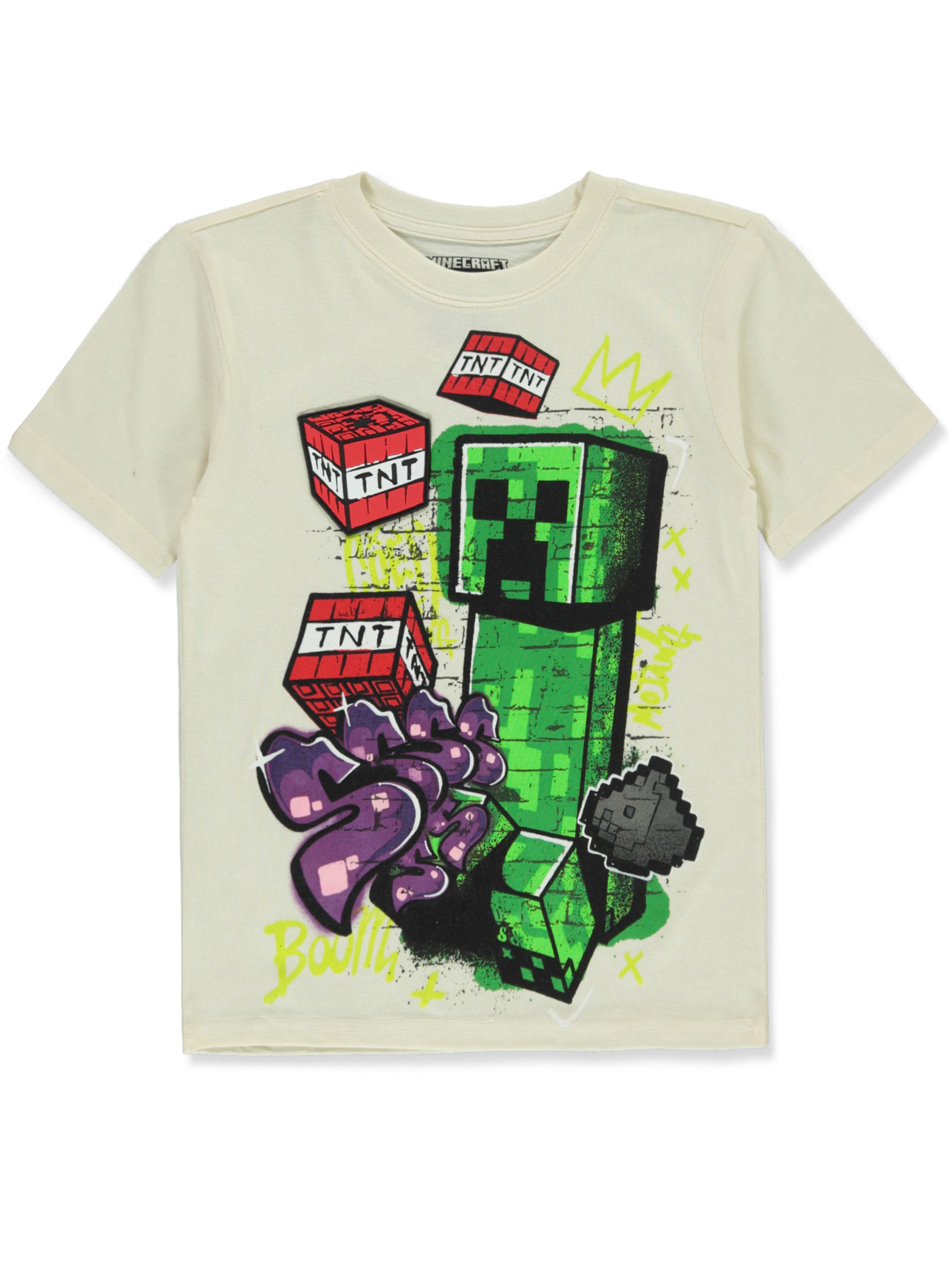 Minecraft Boys' TNT T-Shirt - tan, 14 - 16 (Big Boys)